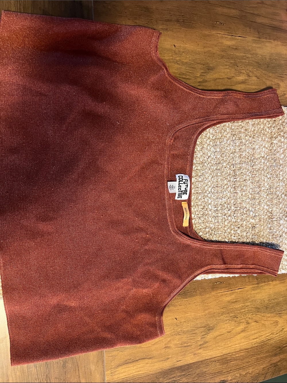 Future Collective Target Set Rust Metallic Knit Midi Skirt Tank Top Set 2XL - Picture 3 of 6
